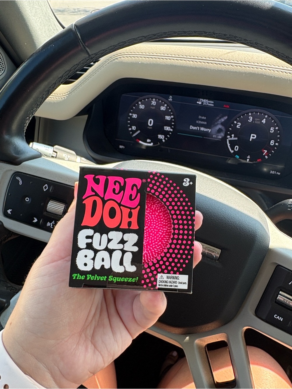 BRAND NEW - NeeDoh Fuzz Ball Plush Squeeze Toy - Hot Pink